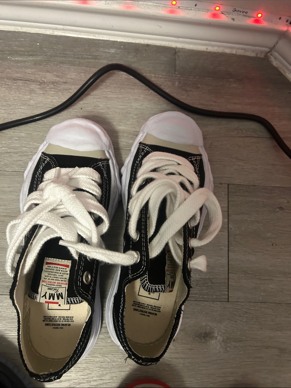 Miharayasuhiro Black and White Low-Top Sneakers